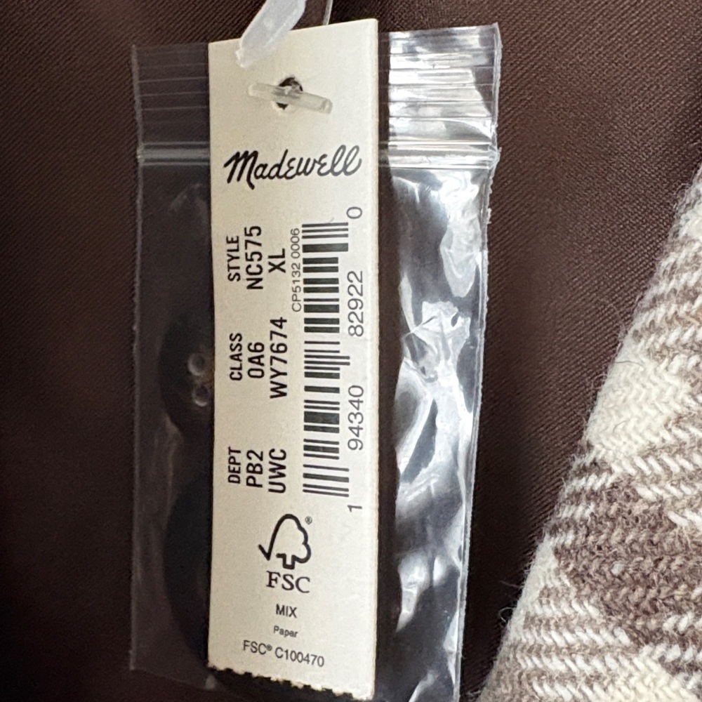 Madewell Larsen Blazer in Undyed Check XL - Picture 7 of 14